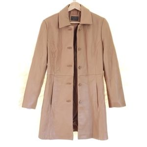 LEATHER LIMITED Genuine Leather Mid-Length Coat